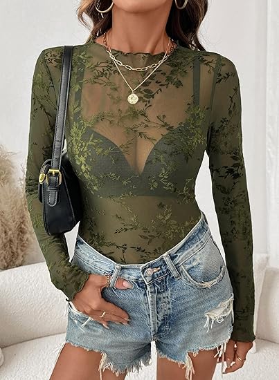 Embrya™ Samtoberteil mit floraler Stickerei